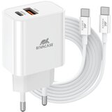 Riva Case Zidni polnilec PS4102 WD4 EU, bel, PD 20W + QC3.0, USB-A + USB-C, s kablom USB-C/USB-C 4o mini, (21510844) | Shoptok.si