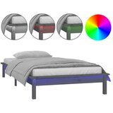  LED okvir za krevet sivi 90 x 200 cm od masivnog drva | shoptok.hr