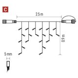 STANDARD LED povezovalna božična veriga – ledene sveče, 2,5 m, zun., hl. bela | Shoptok.si