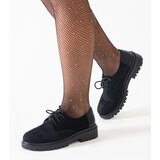  Black casual lace-up eco-suede shoes Kalila | ePonuda.com