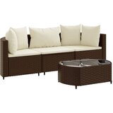  4-dijelni set vrtnih sofa od poliratana s jastucima smeđi | shoptok.hr