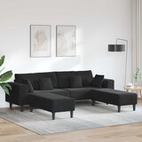 SOFA 3 pcs Crna 250 x 188 x 76 cm Baršun | shoptok.hr