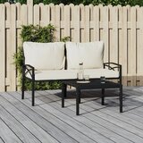  Vrtni stoli s peščenimi blazinami 2 kosa 62x75x79 cm jeklo | Shoptok.si