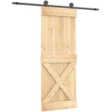  Klizna vrata 80 x 210 cm Čvrsta borovina (neobrađena) | shoptok.hr