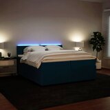  s oprugama i madracem plavi 200x200 cm baršunasti | shoptok.hr