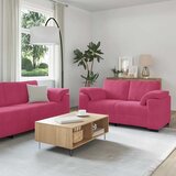  3-dijelni set sofa s jastucima vinsko crveni baršun - boja crnog vina 1 cijene