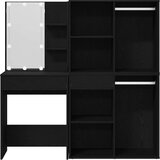  LED Set Toaletnog Stola s ladicama Crni hrast 140 x 40 x 140 cm | shoptok.hr