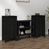  Komode 2 kom crne 40x35x80 cm od masivne borovine | Eponuda.com