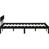  Za krevet od masivne borovine crni 135 x 190 cm UK bračni | shoptok.hr