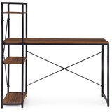 ModernHome uredski stol 120 × 60 cm s policom i 3 police – crno tamno smeđi | shoptok.hr
