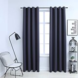  Zavjese za zamračivanje s prstenima 2 kom antracit 140 x 175 cm | shoptok.hr