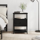 vidaXL Nočna omarica črna 40x42x56 cm inženirski les | Shoptok.si