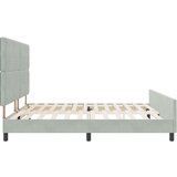 vidaXL Postelja Svetlo siva 200x200 cm Velur | Shoptok.si