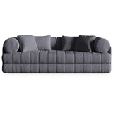 Cosmopolitan Design Temno siva raztegljiva sedežna garnitura iz tkanine bouclé 206 cm Kemi – | Shoptok.si