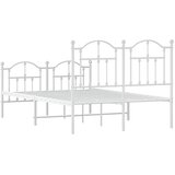 Metalni okvir kreveta uzglavlje i podnožje bijeli 120x190 cm | shoptok.hr