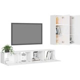  4-dijelni set TV ormarića visoki sjaj bijeli od iverice | shoptok.hr
