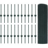  Zavarljena žičana ograda s 22 U stupova Zelena 0.4x50 m čelik | shoptok.hr