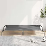 vidaXL dvignjena pasja postelja siva 130x80x20 cm tekstilen in jeklo