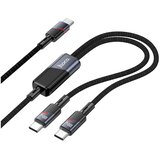  2u1 USB C na USB C / USB C kabel Hoco 5A 100W 120 cm U139 crni | Eponuda.ba