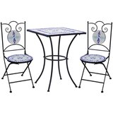 In 3-dijelni bistro set s keramičkim pločicama plavo-bijeli | shoptok.hr