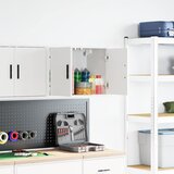 vidaXL Garažna stenska omara Bela inženirska lesa | Shoptok.si