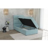 Ropez Svijetlo plavi tapecirani krevet s prostorom za odlaganje s podnicom 100x200 cm Lena – | shoptok.hr