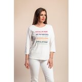 Fenzy Pamučni Top Za Veće Veličine S Printom, Bijeli | shoptok.hr
