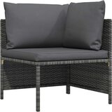  Modularna kutna sofa od poliratana s jastucima siva | shoptok.hr