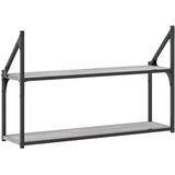  Zidna polica s 2 razine sivog hrasta sonome 80x21x51 cm drvena | shoptok.hr