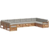  Setovi sofa 8 pcs Prirodna i svijetlo siva Čvrsto drvo akacije | shoptok.hr