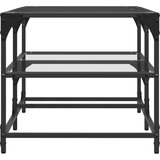  Stolić s prozirnom staklenom površinom 98,5x50x45 cm čelik | shoptok.hr