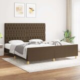  Okvir za krevet s uzglavljem tamnosmeđi 180x200 cm od tkanine | shoptok.hr