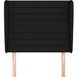  Vzglavje z ušesi črno 103x23x118/128 cm blago, (20953887) | Shoptok.si