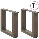  Noge za stolić U-oblika 2 kom Prirodni čelik 40x(30-31)cm čelik | shoptok.hr