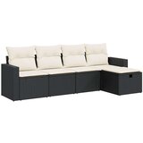 Maison Chic Seti vrtnega pohištva - Vrtna garnitura - Vrtni pohištvo set 5-delna z blazinami črn poli ratan, (21813608) | Shoptok.si
