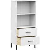  Regal knjige s 2 ladice bijeli 60x35x128,5 cm masivno drvo OSLO | Shoptok.si
