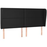  Uzglavlje s ušima crno 203x23x118/128 cm od umjetne kože | shoptok.hr