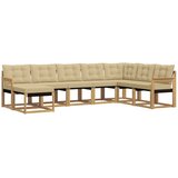 vidaXL Zunanja garnitura za sedenje z blazino 8 pcs Bela in bež, (5000281419) | Shoptok.si