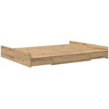  Krevet s ladicama s uzglavljem Umjetnički hrast 140 x 190 cm | shoptok.hr
