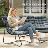  Vrtni namještaj za 4 osobe 2 stolice 1 kauč za dvije osobe 1 stol debeli jastuci čelični okvir za terasu siva | shoptok.hr
