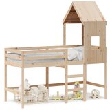  The Living Store Posteljni okvir z lestvijo in streho 90x200 cm borovina - Pograd, (21496294) | Shoptok.si