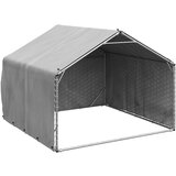 vidaXL Zunanji pasji boks s pokrovom 2x2x1,5 m pocinkano jeklo | Shoptok.si