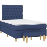  Box spring postelja z vzmetnico moder 120x200 cm blago, (20791514) | Shoptok.si