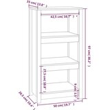 Ormarić za knjige Siva 50 x 35 x 97 cm od masivne borovine | shoptok.hr