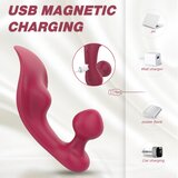 Sex HD Chomper - vodoodporni klitorisni in analni vibrator na baterije (rdeč) | Shoptok.si