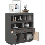  Visoka komoda siva 100 x 40 x 108,5 cm od masivne borovine | shoptok.hr