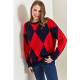 Bianco Lucci Women's Diamond Pattern Oversized Sweater | shoptok.hr
