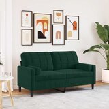  Dvosjed s ukrasnim jastucima tamnozeleni 140 cm baršunasti | shoptok.hr