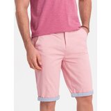 Ombre Men's chinos shorts with denim trim Cene