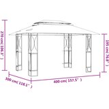  Sjenica s krovom antracit 400 x 300 x 270 čelična | shoptok.hr